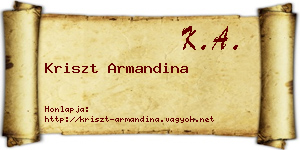 Kriszt Armandina névjegykártya